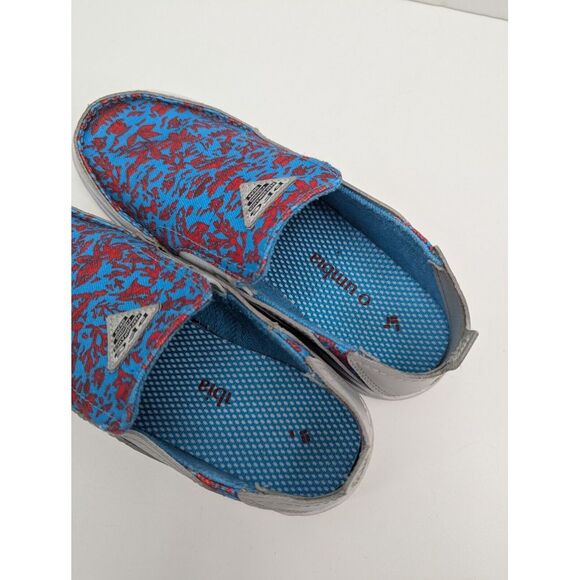 Columbia PFG Bahama Youth Boys Boat Shoes Blue Grey Red Slip On Sneaker Size 3 - Picture 5 of 11